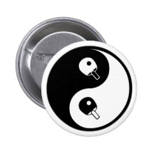 Yin Yang Tischtennis Button