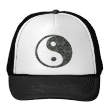 Ying Yang Damast Mütze