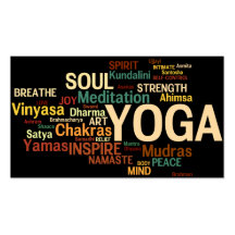 YOGA Lehrer-Visitenkarte - Yoga-Wörter