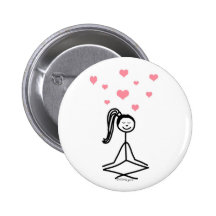 Yoga-Mädchen Anstecknadelbuttons