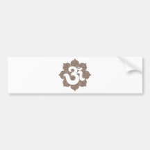 Yoga OM in braunem Grau Lotuss Auto Sticker