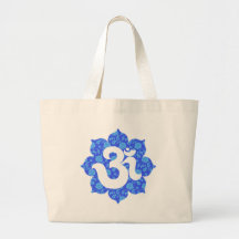 Yoga OM in Lotus dunkelblau Tragetasche