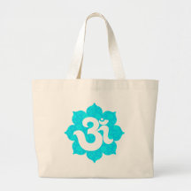 Yoga OM in Lotus hellblau Tragetasche