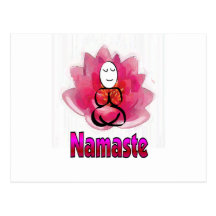Yoga-Pose mit Lotos-Blume "Namaste " Postkarten