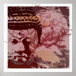 Yoga spricht: Buddha-Baum-Grafik Plakat