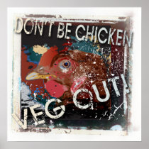Yoga spricht: Seien Sie nicht Huhn… Veg heraus poster