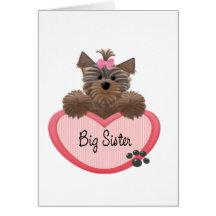 Yorkie große Schwester Karte