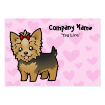 Yorkshire-Terrier-Liebe (kurzes Haar mit Bogen) Visitenkartenvorlage