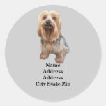 Yorkshire-Terrier-so niedliches Adressen-Etikett Runder Sticker