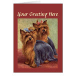 Yorkshire-Terrier-Vintage Gruß-Karte