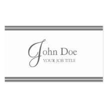 YourJobTitle! Elegante weiße/silberne Streifen Visitenkarten Vorlage