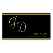 YourJobTitle! Extravagante Schwarz-/Goldstreifen Visitenkartenvorlage