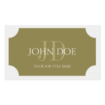 YourJobTitle! Goldmonogramm/klassisches Weiß Visitenkarte