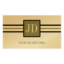 YourJobTitle! Monogramm-erstklassiges Goldpapier Visitenkarte