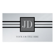YourJobTitle Monogramm-erstklassiges Platin-Papier Visitenkartenvorlage