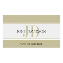 YourJobTitle! Monogramm-Initialen-TAN-Weiß-Band Visitenkarten Vorlage