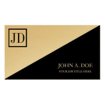YourJobTitle! Quadratisches Monogramm-Schwarz-Gold Visitenkarten Vorlage