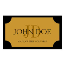 YourJobTitle! Schwarzes/gelbes Goldplakette/-monog Visitenkarten Vorlage