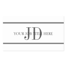 YourJobTitle! Weißer/dunkler silberner Streifen Visitenkartenvorlage