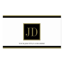YourJobTitle! Weißes Schwarzes/Goldquadratisches M Visitenkarten Vorlagen