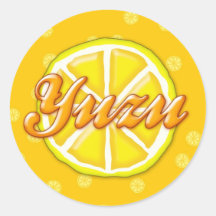 Yuzu Frucht Runde Sticker