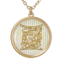 Z-Anfangsmonogramm-"Goldpin-Streifen-" Halskette