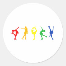 Zahl Skaterregenbogen Runde Sticker