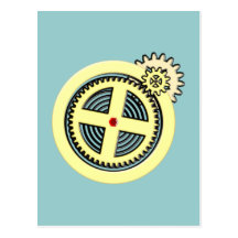 Zahnrad Uhrwerk clockwork pinion cog wheel Postkarte