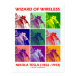Zauberer des Radioapparates (Nikola Tesla neun Bil Postkarte