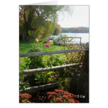Zaun, Blumen, Laub, S Cyr Karte
