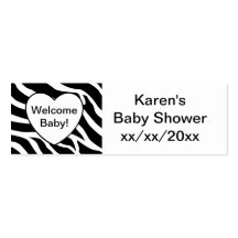 Zebra-Babyparty Visitenkartenvorlage
