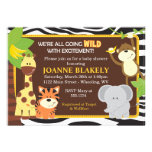 Zebra-Druck-Dschungel-Safari-Babyparty-Einladung