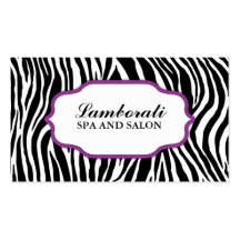 Zebra-Druck-Haar-Stylist-Friseur-Salon lila Visitenkarten Vorlagen