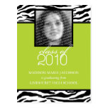 Zebra-fabelhafte Abschluss-Mitteilung 2010 Postkarte