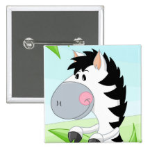Zebra im Gras Buttons
