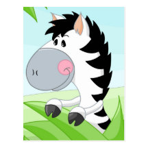 Zebra im Gras Postkarte