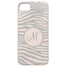 Zebra-inspiriertes mit Monogramm Muster iPhone 5 Etuis
