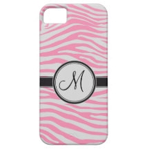 Zebra-inspiriertes mit Monogramm Muster iPhone 5 Etui