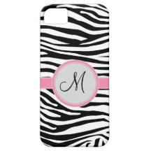 Zebra-inspiriertes mit Monogramm Muster iPhone 5 Cover