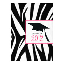Zebra u. rosa Klasse von Abschluss-Einladung 2012