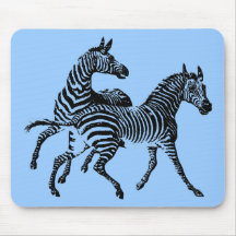 Zebrazebras-Vintager hölzerner Stich Mauspads