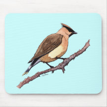 Zeder Waxwingvogel Mauspad