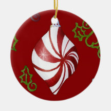 Zeitgenössische Weihnachtspfefferminz-Süßigkeits-V Weihnachtsornament