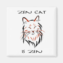 Zen-Katze - Magnet Kühlschrankmagnete