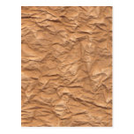 Zerknittertes Brown-Papier Postkarte