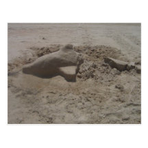 Zerquetschte Delphinsandcastle-Postkarte