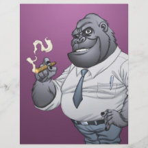 Zigarren-rauchender Geschäftsmann-Chef-Gorilla dur Bedruckte Flyer
