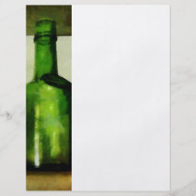 Zinn-Becher und grüne Flasche Flyerdesign