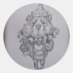 Zirkus-Bärnskizze Runde Sticker