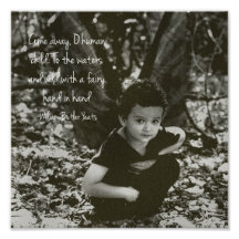 Zitat-Foto-Druck Jungen-feenhafter Williams Yeats